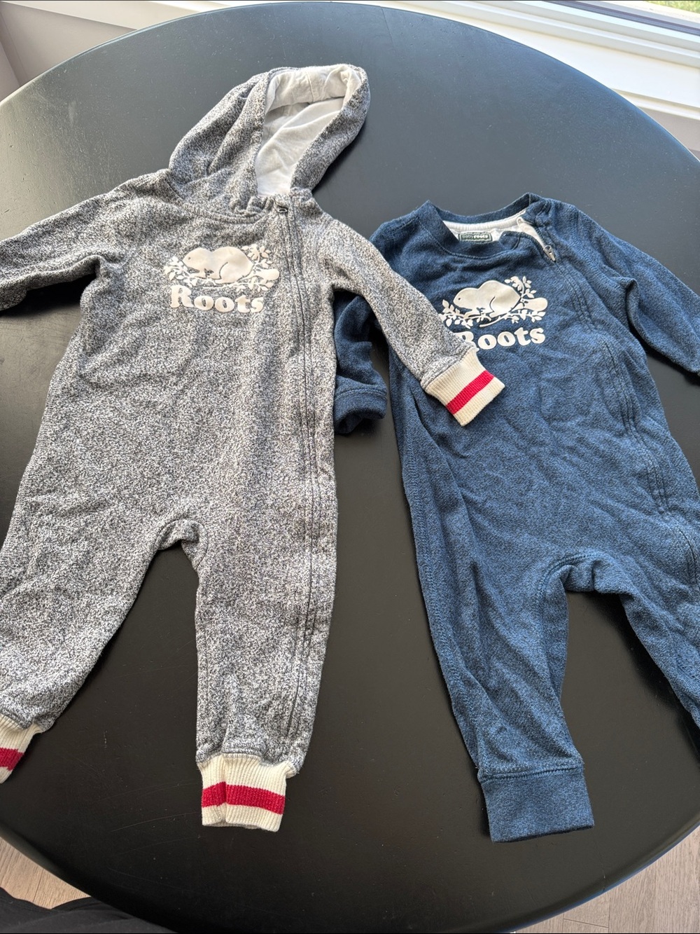 Roots Kids One-Piece Romper - Grey and Navy